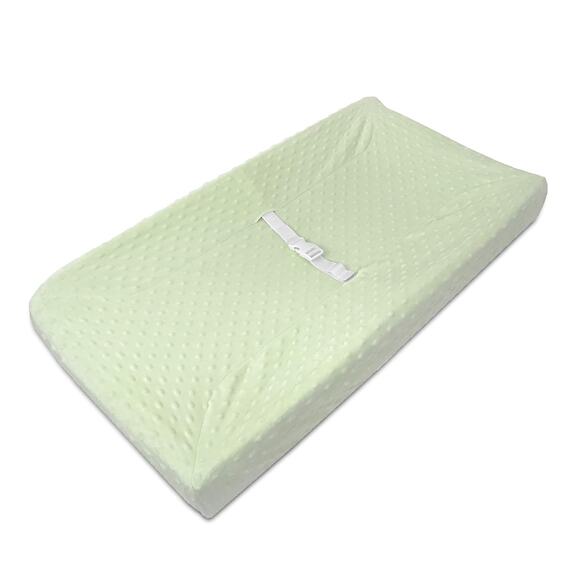 Heavenly Soft Minky Dot Fitted Contoured Changing Pad Cover Celery Puff - Picture 1 of 4